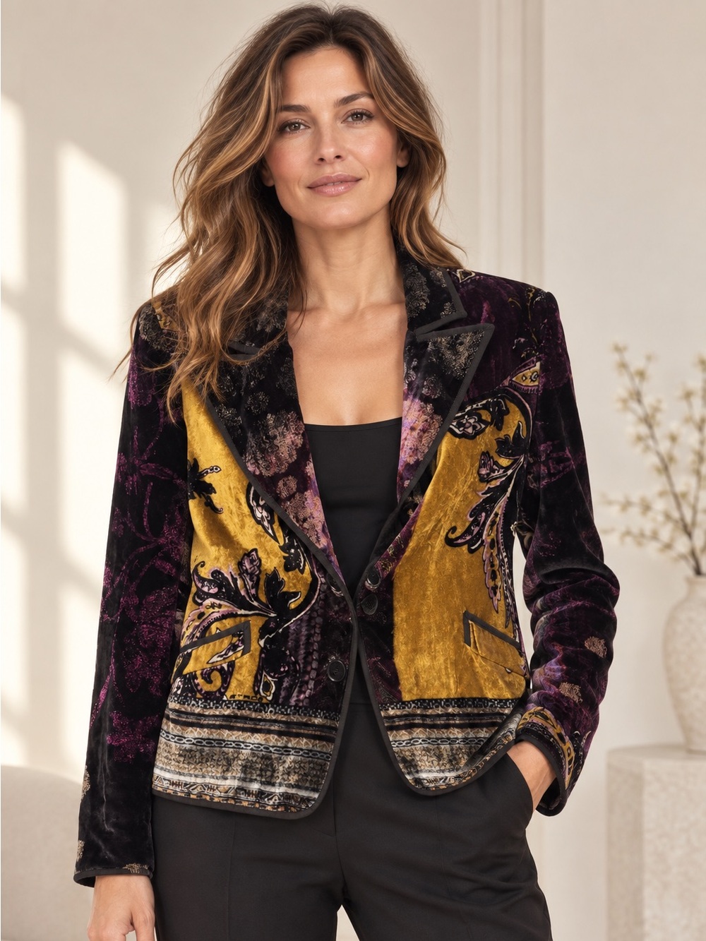Rare ETRO Milano Silk-Blend Velvet Paisley Blazer IT 44 US 8 Italy